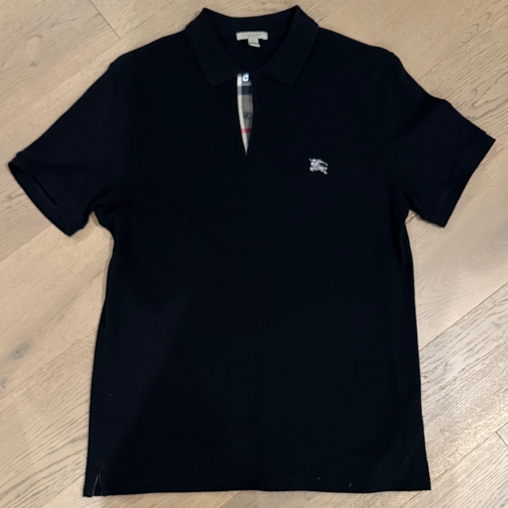 Burberry Black Polo Shirt with Iconic Logo